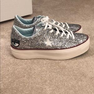 Chiara ferragni x converse platform glitter shoe